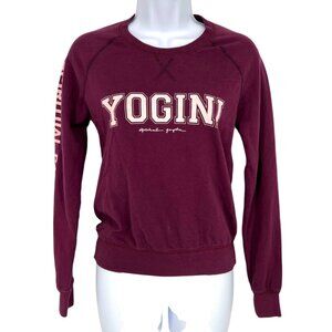 Spiritual Gangster Yogini Burgundy Cotton Crewneck Sweatshirt USA Made Size XS